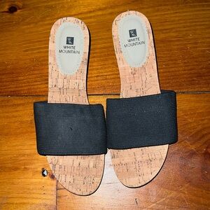 White mountain wedge sandals